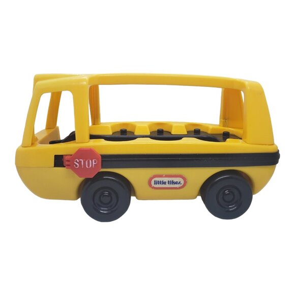 Little Tikes Toddle Tots School Bus Yellow Push Along Vehicle Vintage 1988 Toy - Picture 2 of 16